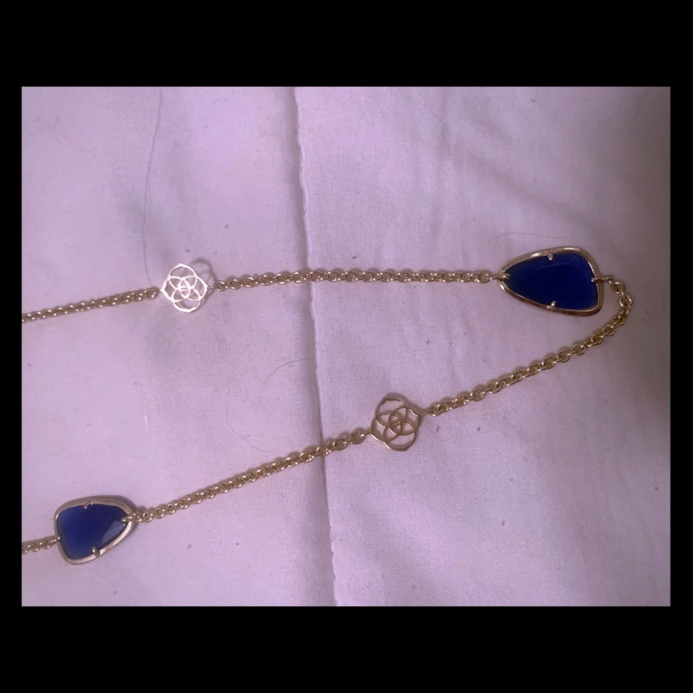 Kendra Scott long necklace cobalt blue stone